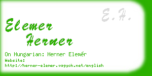 elemer herner business card